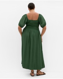 City Chic - Plus size Villa Roma Tie Front Dress - jungle green