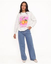 Petal & Pup - Amalfi Graphic Sweatshirt - White