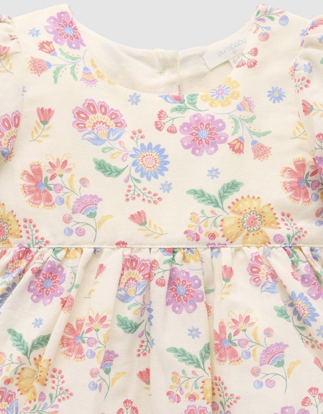 Purebaby - Linen Blend Dress -Kids-Babies