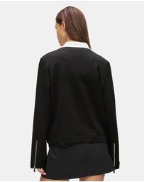 Karl Lagerfeld - Two Way Zip-Up Sweatshirt