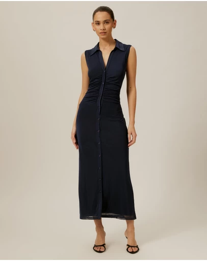 Tussah - Sleeveless Jersey Button Up Dress