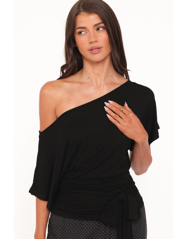 Petal & Pup - Clarke Off The Shoulder Tie Top - Black
