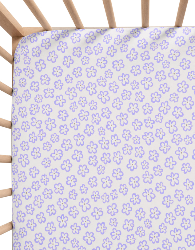 Kynd Baby - Fitted Cot Sheet in Hibiscus Blue