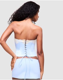 Guizio - Lace Trim Satin Corset