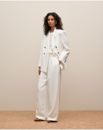 Trenery - Tailored Wide Leg Pant in White