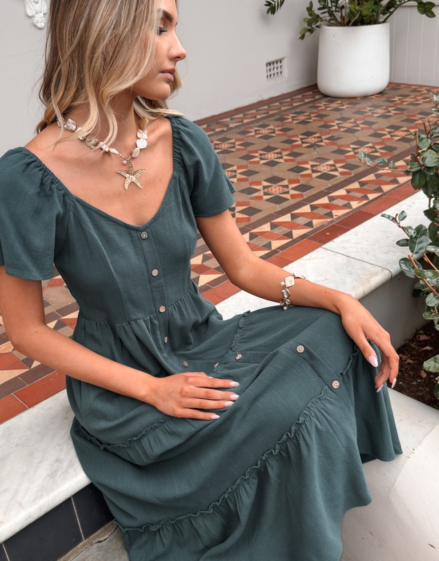 Esther & Co - Celie Dress - Deep Green