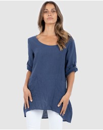 CAMIXA - Federica Linen Tunic Top