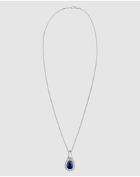 Elli Jewelry - Necklace Sapphire Drop 925 Sterling Silver