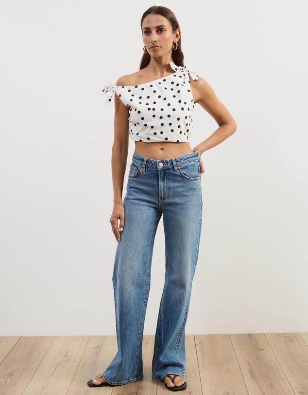 Atmos&Here - Astrid Asymmetric Polka Dot Top