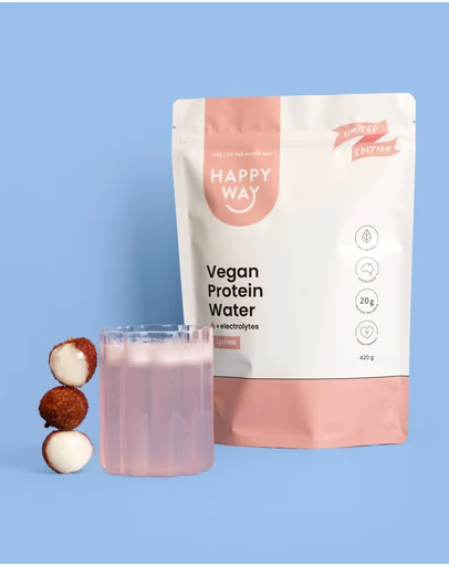 Happy Way - Lychee Vegan Protein Water Powder