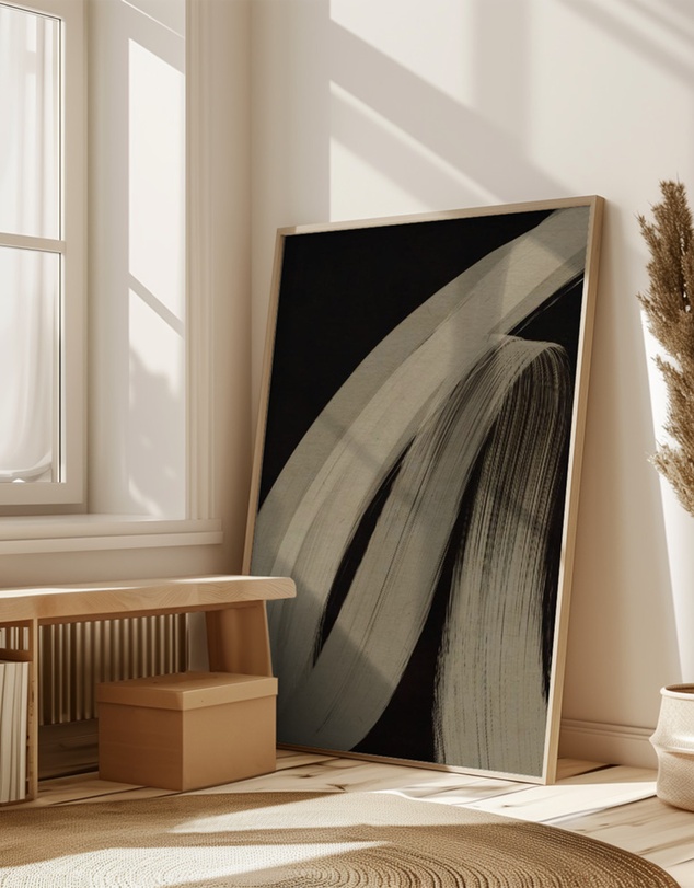 Olive et Oriel - Beige Strokes No 1 by Treechild Art Print