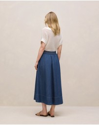 Trenery - Soft Denim Skirt in Mid Blue