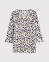 Seasalt - Seasalt Cornwall Multi Kellow 3/4 Sleeve Jersey Top