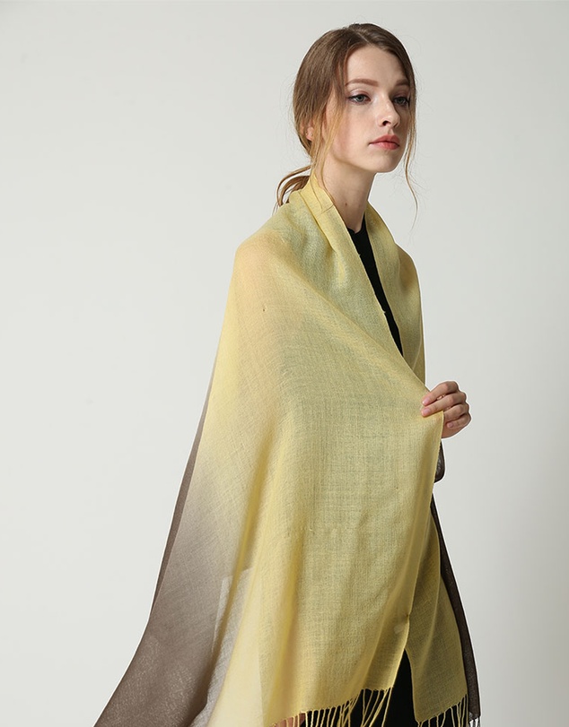 Ozwear Connection Uggs - Ugg 100% Merino Wool Tie Dye Scarf Lemon and Brown