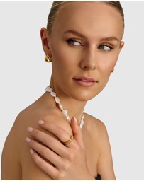 Nialaya Jewellery - Como Flat Pearl Choker