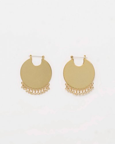 Dangle Disc Statement Hoops