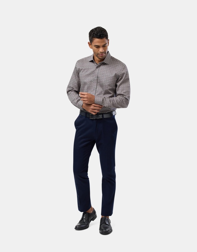 Brooksfield - Autumn Floral Print Slim Fit Dress Shirt