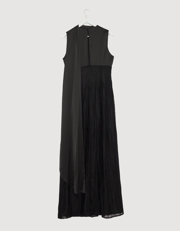Revibe - Repaired CHANCERY Nia Self Scarf Satin and Lace Maxi Dress - AU 12