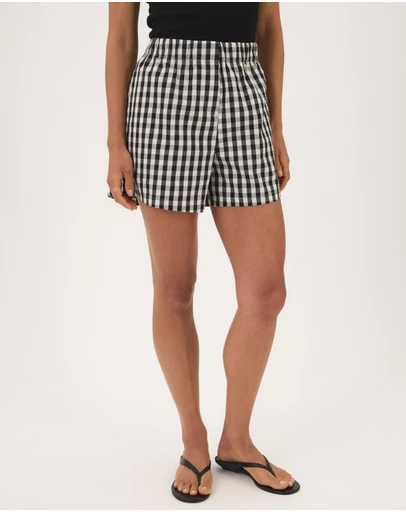 Atmos&Here - Lana Everyday Linen Shorts With Mock Fly Detail