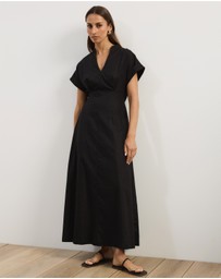 Atmos&Here - Jaci Linen Blend A-Line Shift Midi Dress