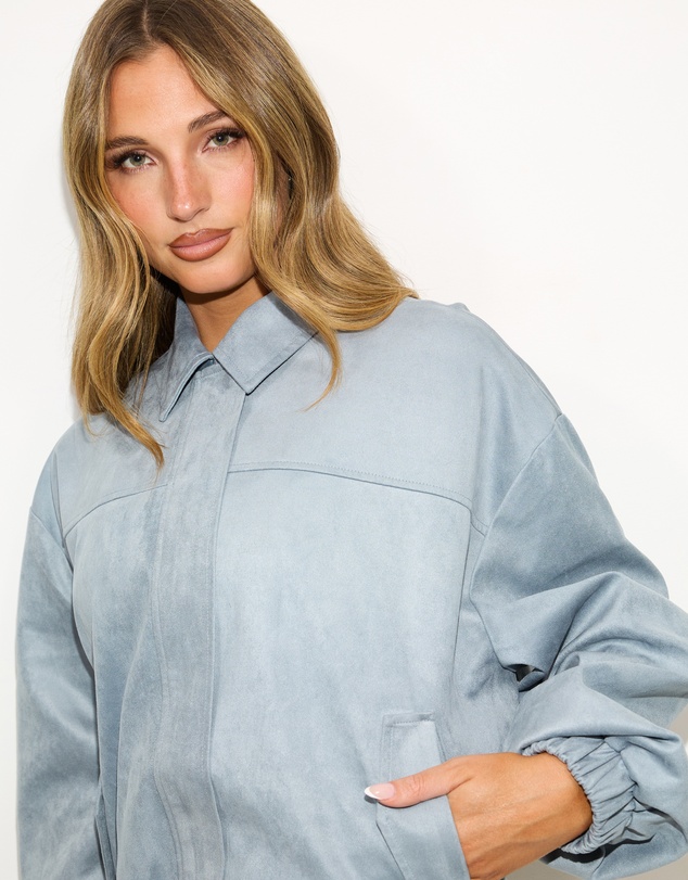 Dazie - Hailey Faux Suede Bomber Jacket