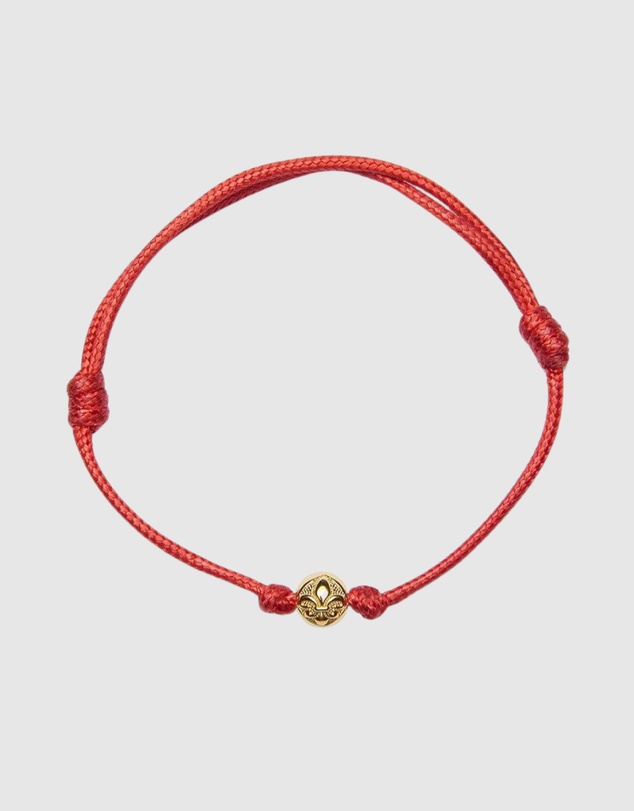 Nialaya Jewellery - Red String Bracelet With Gold