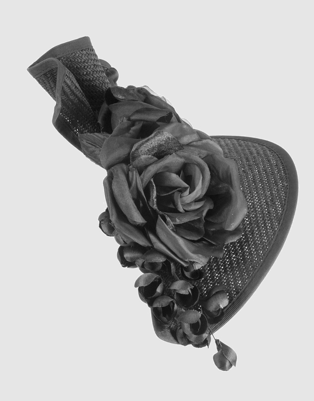 Fillies Collection - Bespoke Sculpted Black Racing Fascinator