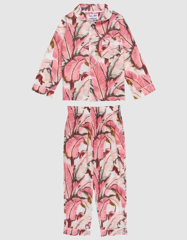 Sant And Abel - Kids Martinique® Pink Banana Leaf PJ Set
