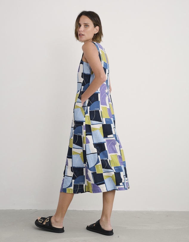 Seasalt - Seasalt Cornwall Blue Sleeveless Grass Wave Dress