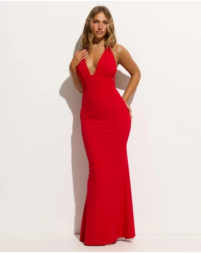Dazie - Toni Plunge Open Back Maxi Dress