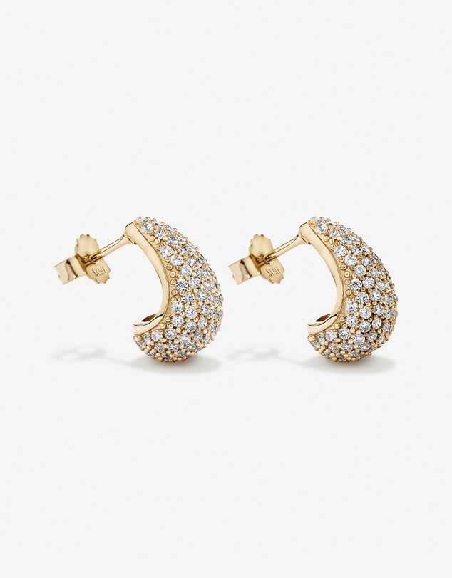 Michael Hill - Pavé Tapered Cubic Zirconia Stud Earrings in 18kt Vermeil