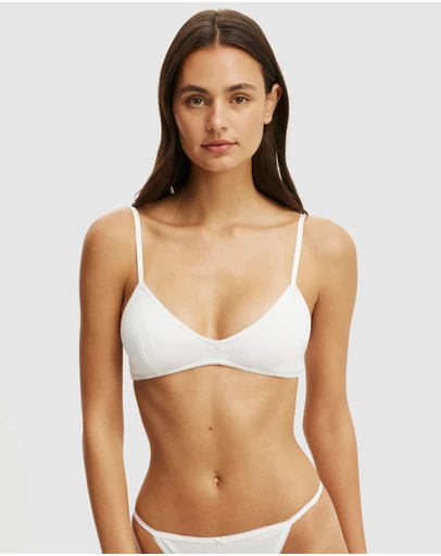 Cotton On Body - Cotton Pointelle Triangle Padded Bralette