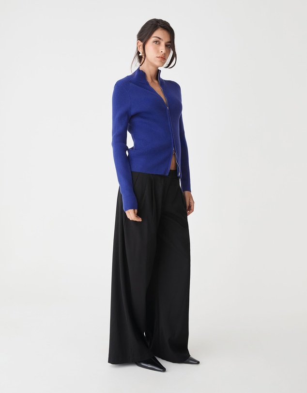 Forcast - Blake Ribbed Zip Cardigan