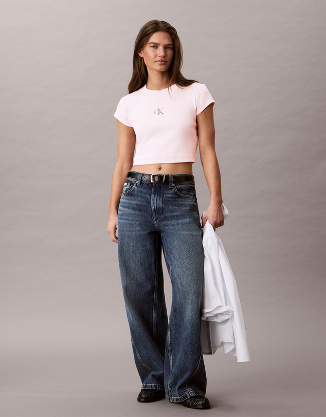 Calvin Klein Jeans - Monogram Logo Ribbed Baby Tee