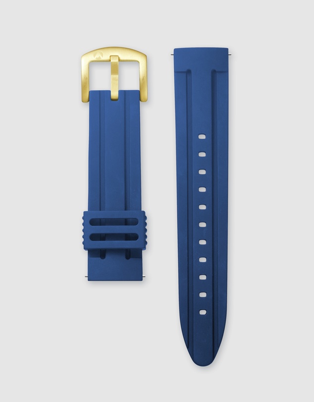 Maxum - Prince Band - Blue Silicone With Gold Tone Buckle