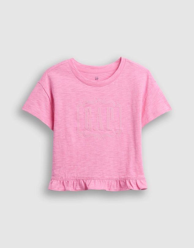 GAP - SS Ruffle Hem Logo Tee - Babies-Kids