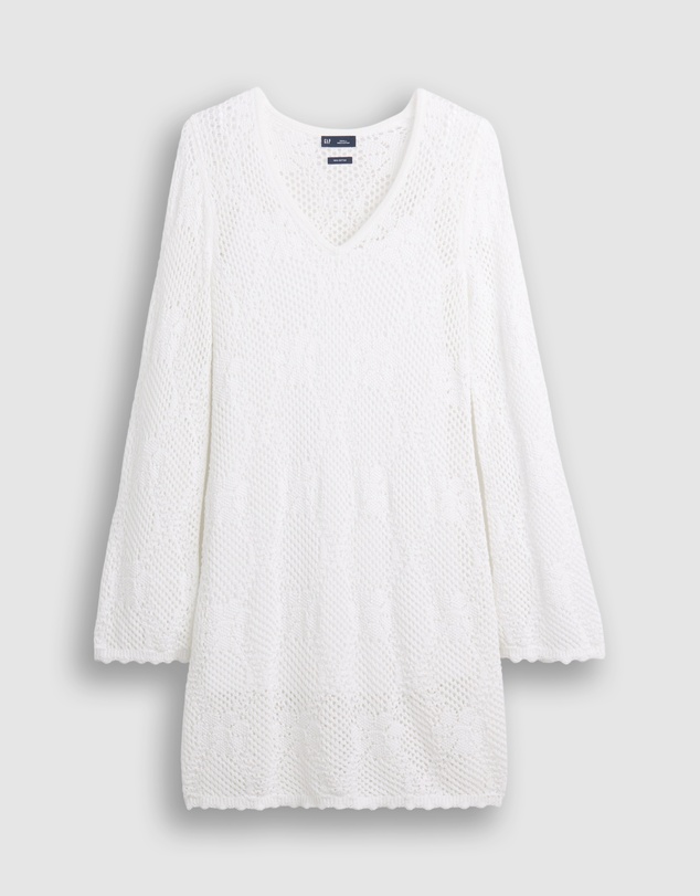 GAP - LS Pointelle V-Neck Mini Dress