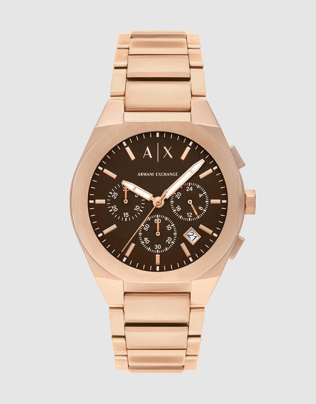 Armani Exchange - Rose Gold Analogue-Chronograph Watch