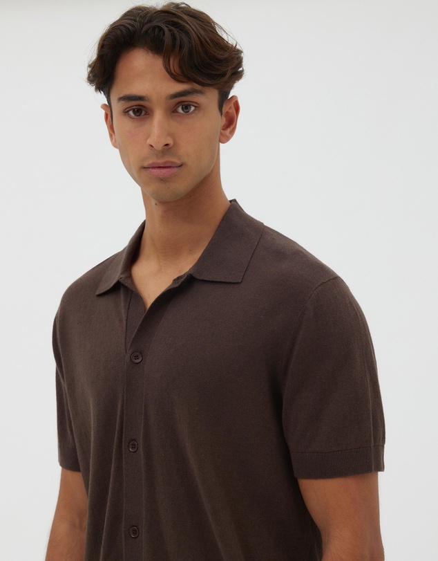 AERE - Linen Blend Knit Shirt