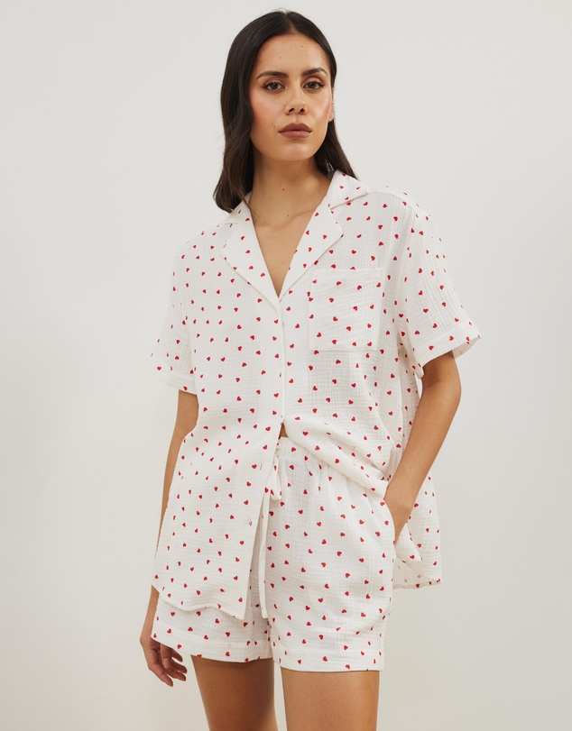 Atmos&Here - Cotton Hearts Short PJ Set