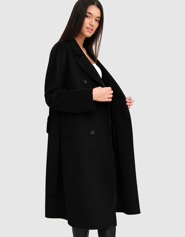 Belle & Bloom - Boss Girl Double-Breasted Lined Wool Coat