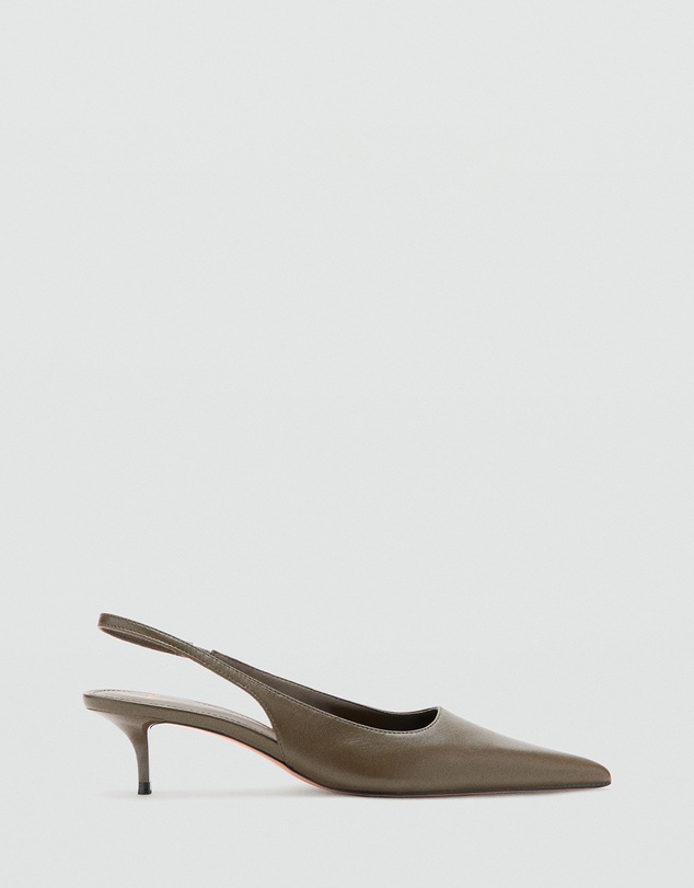 M.N.G - Pointed-Toe Leather Heeled Shoes
