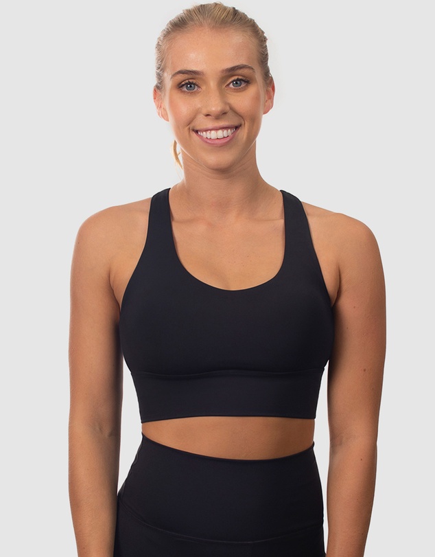 B Free Intimate Apparel - Mesh Racer Long Line Sports Bra (B-C-D-DD-E) Cup