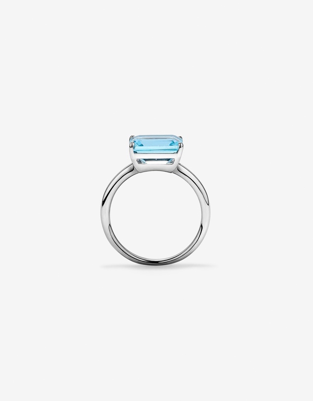 Michael Hill - Emerald Cut Sky Blue Topaz East-to-West Set Ring in Sterling Silver