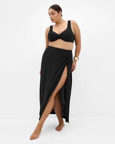 City Chic - Plus size Poolside Sarong Skirt - black