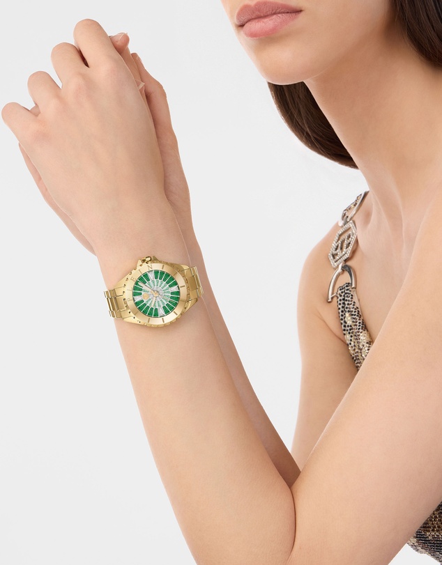 Philipp Plein - Philipp Plein Heaven 34mm Green Dial Recycled Gold-Tone Stainless Steel Bracelet Watch