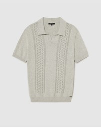 Politix - Pointelle Panelled Trophy Neck Knit