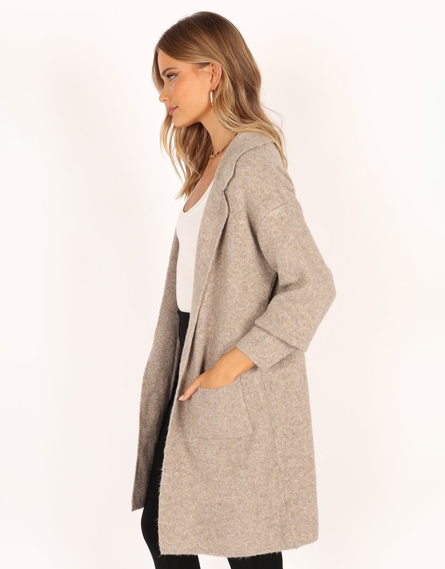 Petal & Pup - Skylar Open Front Coatigan - Taupe