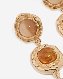 Lovisa - Gold Stone Trio Molten Drop Earrings