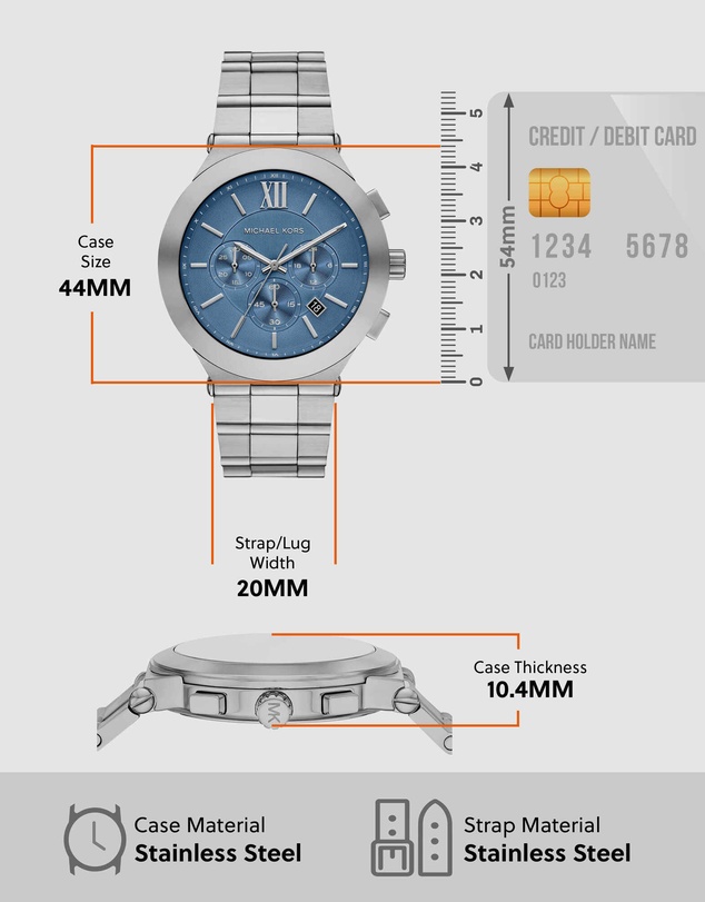Michael Kors - Billie Silver Tone Chronograph Watch